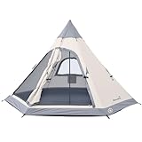 Skandika Tipi Zelt Lavvu 335 Protect | Zelt für 4 Personen, 2 m Stehhöhe, eingenähter Zeltboden, 3000 mm...