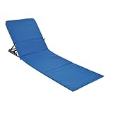 Spetebo Strandmatte klappbar mit Verstellbarer Rückenlehne - blau - Liegematte faltbar mit Tragegurt - Sonnenliege...