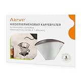 Aieve Kaffee Filter Wiederverwendbar Kaffeefilter Größe 4 Edelstahl Dauerfilter kompatibel mit Philips...