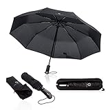 VON HEESEN® Regenschirm sturmfest bis 140 km/h - inkl. Schirm-Tasche & Reise-Etui - Taschenschirm mit...