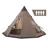 CampFeuer Tipi Zelt Spirit für 4 Personen | Braun | Indianerzelt für Camping, Wandern, 3000 mm Wassersäule |...