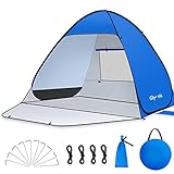 Glymnis Strandmuschel Pop Up Strandzelt Strand Zelt für L/2-3 Personen mit Reißverschlusstür UV-Schutz 50+...