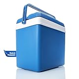 BigDean Kühlbox 24 Liter blau/weiß - Isolierbox mit bis zu 11 Std. Kühlung - Thermobox aus Kunststoff - Outdoor...