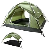 Yorbay 2 in 1 Pop Up Camping Zelte für 2-4 Personen, doppelwandig Wasserdicht UV-Schutz Kuppelzelte Wurfzelte für...