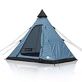 your GEAR Zelt Lido - Tipi-Zelt für 3 oder 4 Personen, Campingzelt mit eingenähtem Boden, Insektenschutz und...