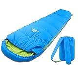 MOUNTREX Kinderschlafsack - Tragbar wie ein Rucksack - Schlafsack für Kinder (175 x 70 x 45 cm) - Outdoor, Reise,...