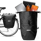 2Radwerk Fahrradtasche für Gepäckträger 25.4 l , 100% Wasserdicht , mit Tragegriff und Schultergurt ,...