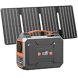 Powkey Powerstation mit Solarpanel 99Wh/27000mAh Tragbare Powerstation mit 40W Faltbare Solarpanel 100W...