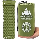 Trinordic 550g Ultraleichte Aufblasbare Isomatte - Mit Aufblasbarem Kissen - Camping Matratze mit Kleines Packmaß...