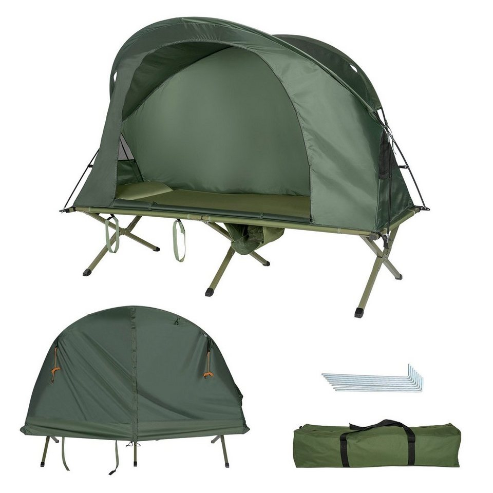 COSTWAY Kuppelzelt »2 Personen Campingzelt, Zeltbett, Wurfzelt«, Personen: 1, mit Transporttasche
