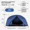 MSports® Igluzelt »Campingzelt – Ultraleicht Zelt für 2 Personen Würfelzelt Wasserdicht Winddicht Kuppelzelt Zelt«